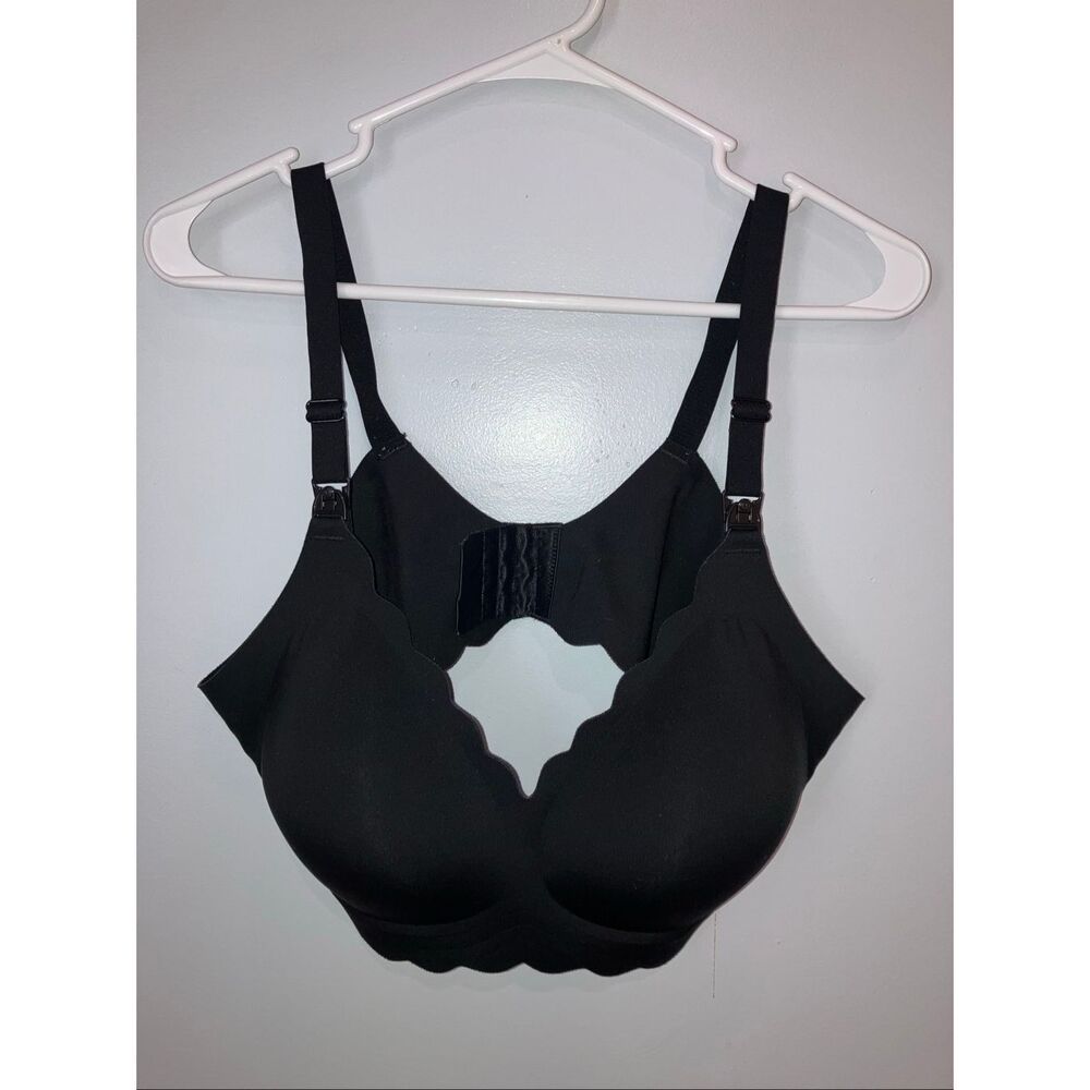 Momcozy Black Nursing Bra 2X Wireless Padded Comfortable lounge #768